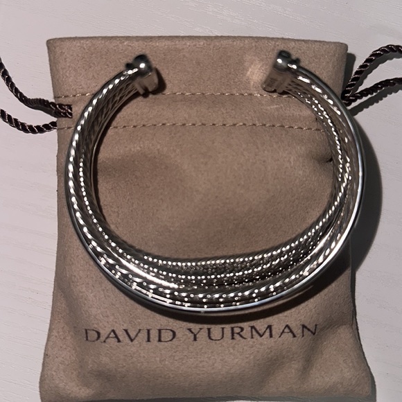 David Yurman  Crossover Four Row Cuff Bracelet with Pavé Diamonds - Picture 6 of 7